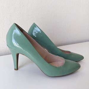 Teal Franco Sarto Almond Toe Pumps